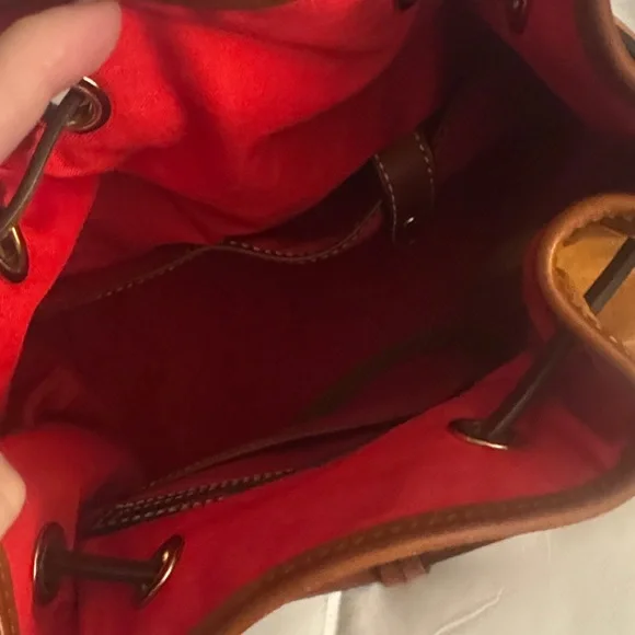 Dooney & Bourke Tan Suede Bucket Bag
